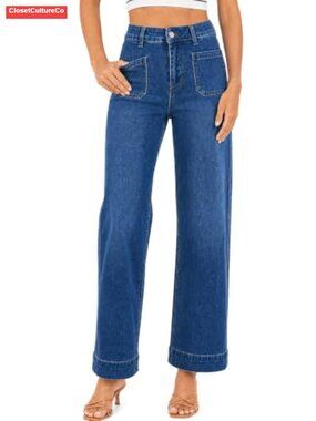 Women's High Waisted Stretch Wide Leg Jeans Casual Fit